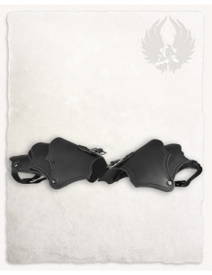 Black leather shoulder pads Kendra model (2nd edition) 2