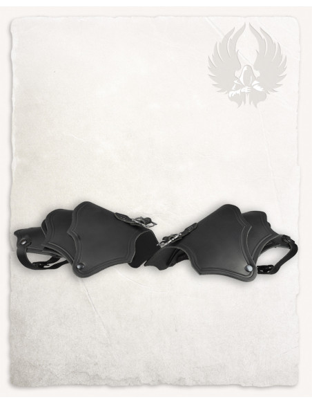 Black leather shoulder pads Kendra...