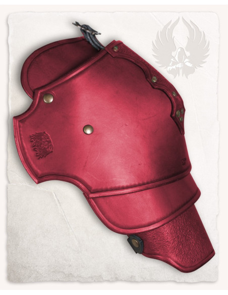 Red leather shoulder pads Mantikor model