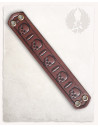 Small Gothic Skulls and Swords Bracelet, Brown Leather