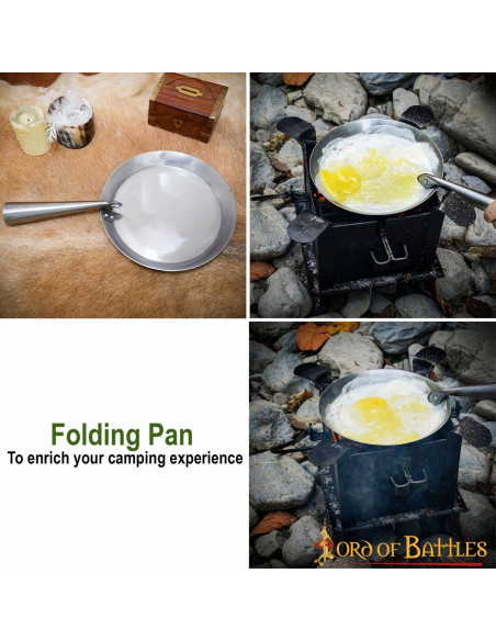 Hand forged iron folding frying pan...