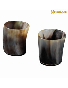 Set of 2 Viking shot glasses, bull horn