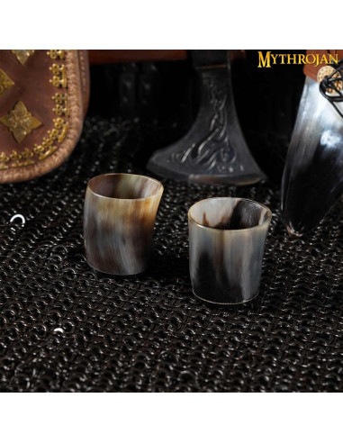 Set of 2 Viking shot glasses, bull horn ⚔️ Medieval Shop