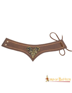 Medieval decorated brown leather tiara