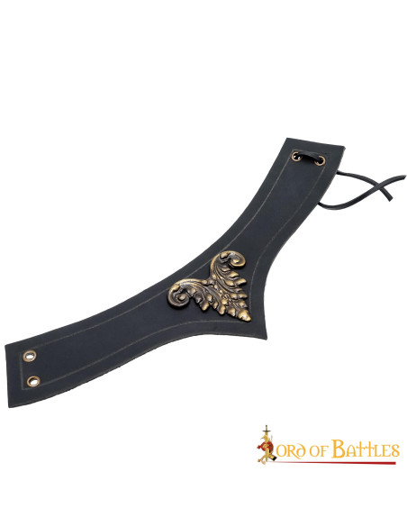Medieval black leather decorated tiara