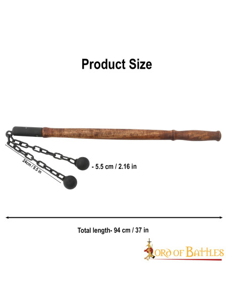 Medieval battle mace, double ball