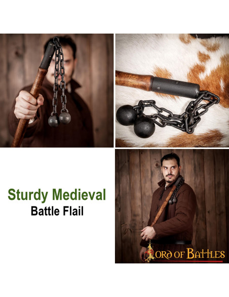 Medieval battle mace, double ball