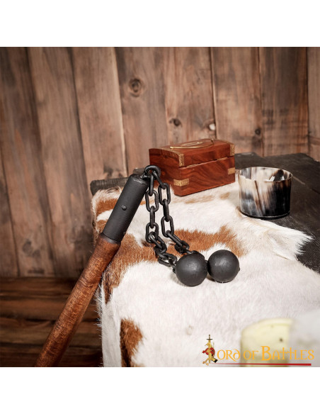 Medieval battle mace, double ball