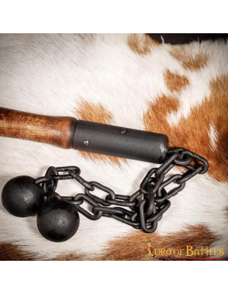 Medieval battle mace, double ball