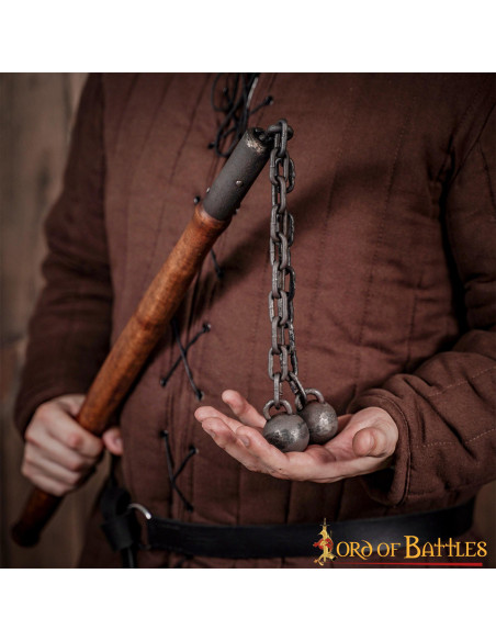 Medieval battle mace, double ball