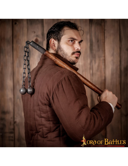 Medieval battle mace, double ball