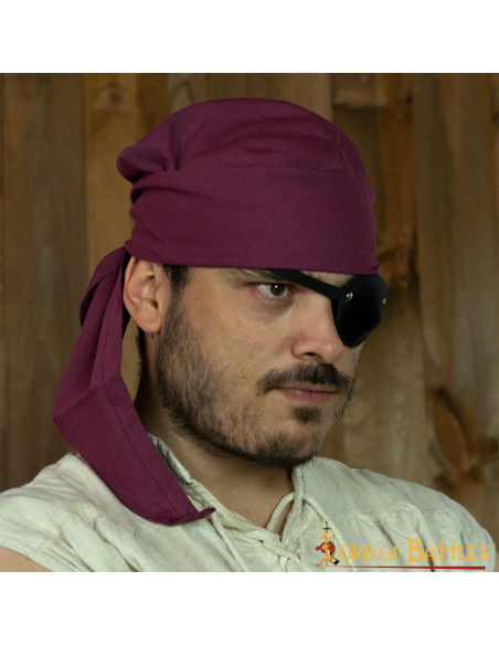 Burgundy cotton pirate bandana