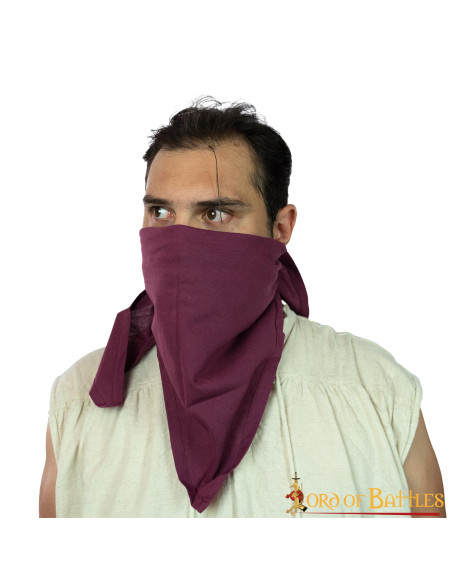 Burgundy cotton pirate bandana