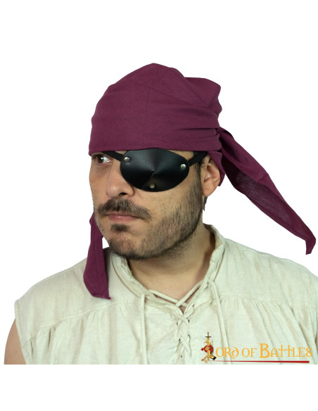 Burgundy cotton pirate bandana