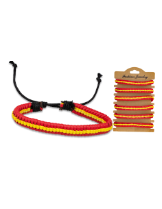 Leatherette bracelet decorated with the flag of Spain