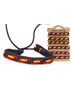 Leatherette bracelet decorated with the flag of Spain (19...