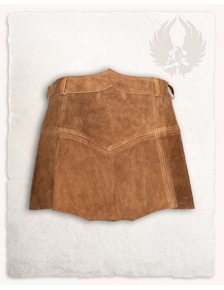 Brown suede leather skirt Nuala model