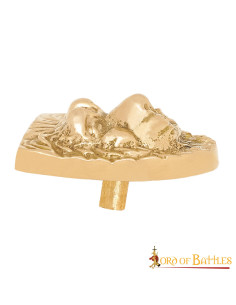 Brass sheet decorated with lion head 2