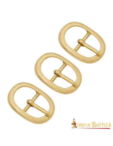 Pack of 3 medieval pure brass buckles
