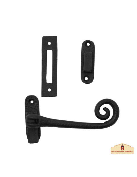 Elegant black iron window latch