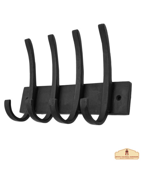 Rustic wrought iron wall coat rack