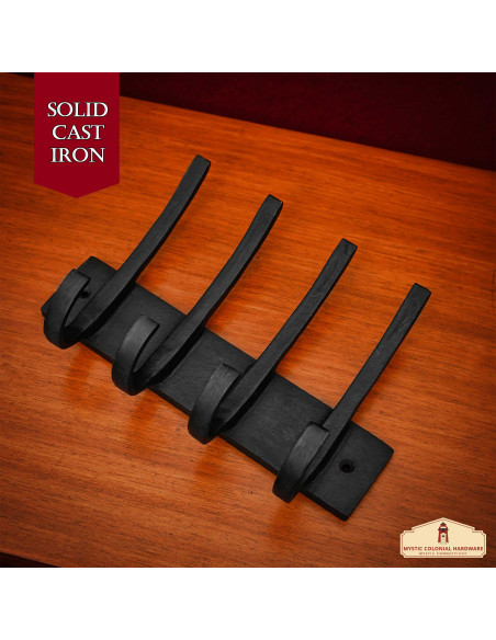 Rustic wrought iron wall coat rack