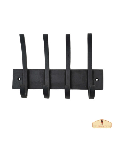 Rustic wrought iron wall coat rack