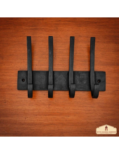 Rustic wrought iron wall coat rack