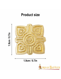 Pack of 5 brass Viking belt ornaments 2