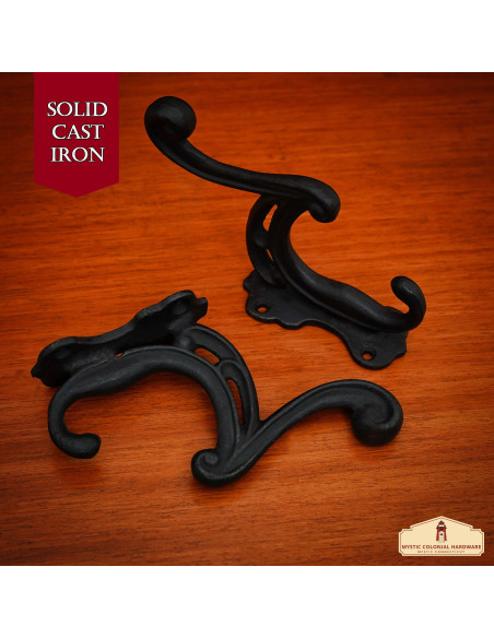 Set of 2 wall hooks (cast iron)