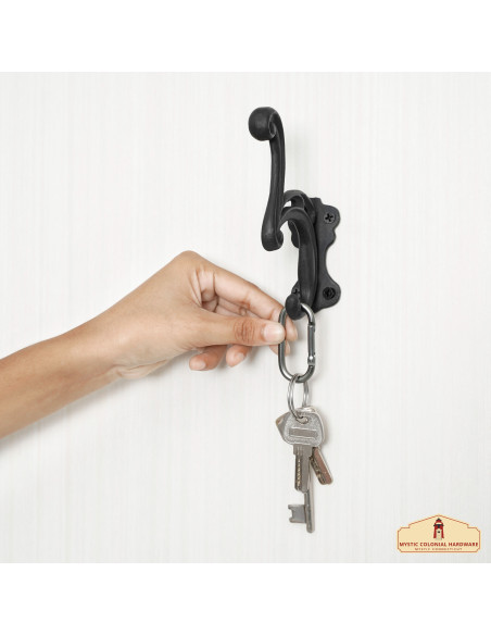 Set of 2 wall hooks (cast iron)