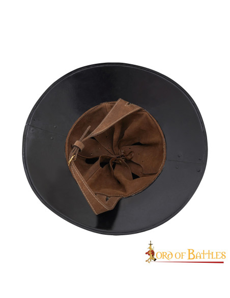 Kettle medieval helmet with genuine...