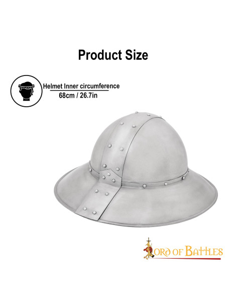 Kettle medieval helmet with genuine...