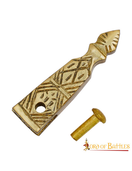 Brass tip for medieval belt (4.1 cm.)