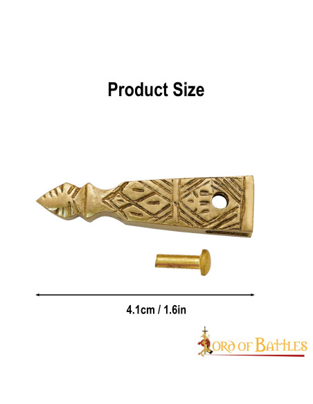 Brass tip for medieval belt (4.1 cm.)