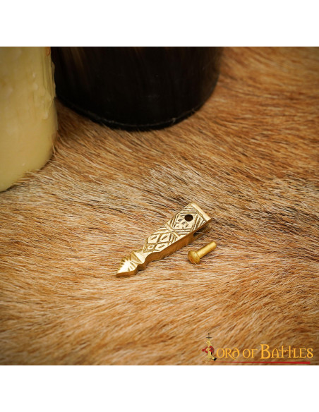 Brass tip for medieval belt (4.1 cm.)