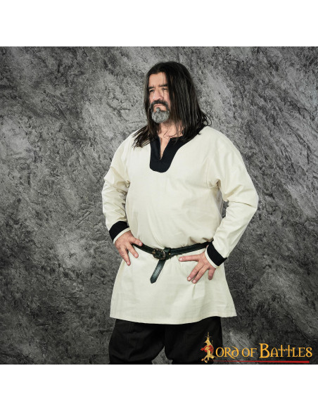 Viking tunic white-black Sigurd model