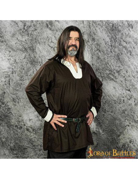 Brown-white Viking tunic Sigurd model
