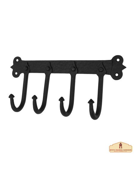 Rustic blackened cast iron wall coat...