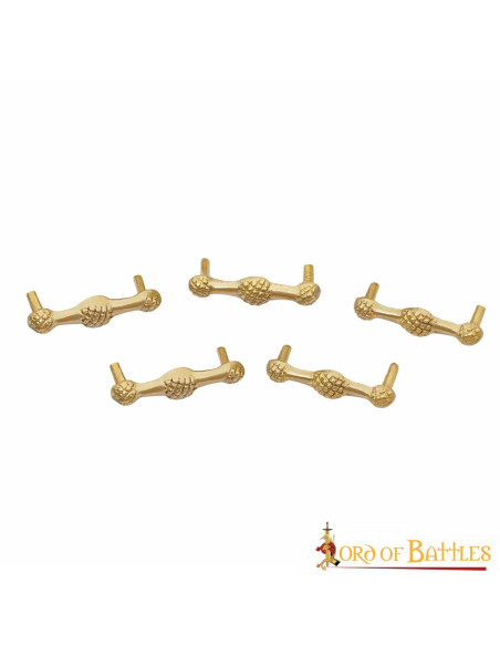 Pack of 5 medieval brass decorations...