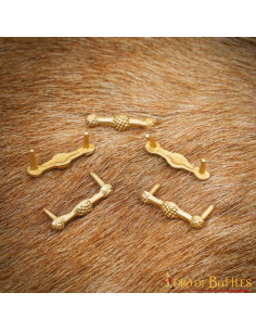 Pack of 5 medieval brass decorations for leather 2