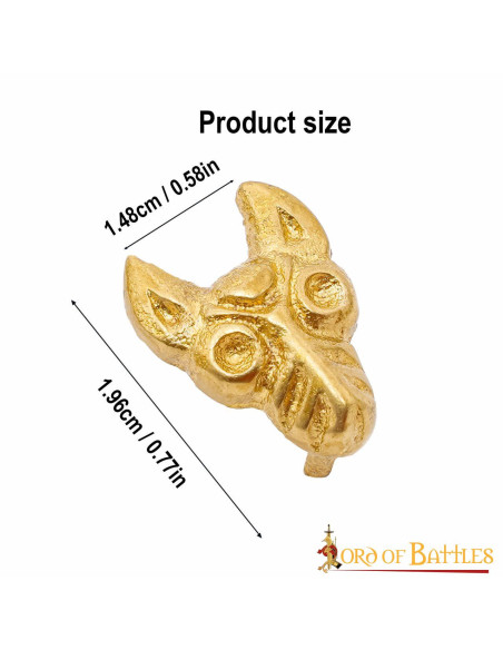 Pack of 5 Celtic Wolf Brass Decorations