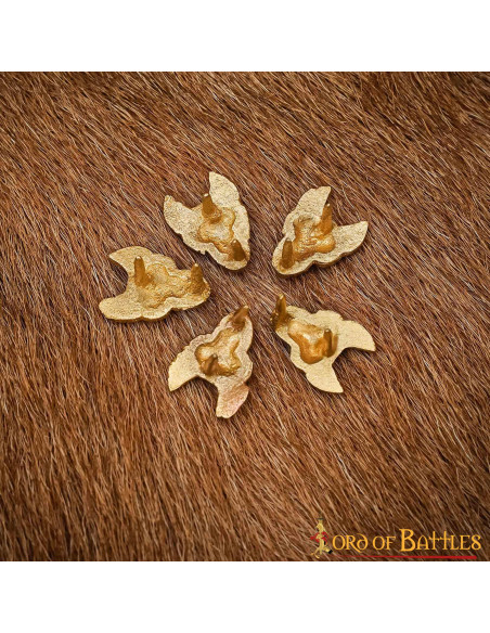 Pack of 5 Celtic Wolf Brass Decorations