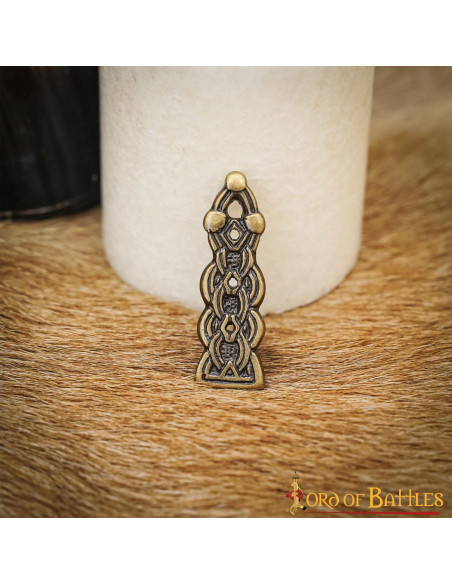 Antique brass Celtic belt tip