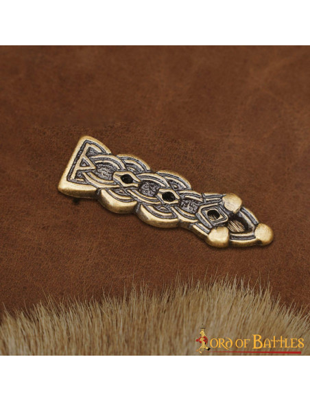 Antique brass Celtic belt tip