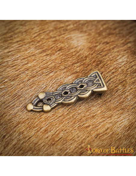 Antique brass Celtic belt tip