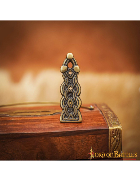 Antique brass Celtic belt tip