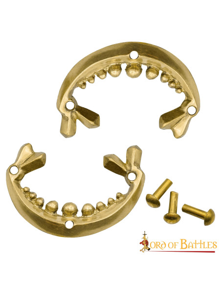 Pack of 2 Viking brass belt decorations