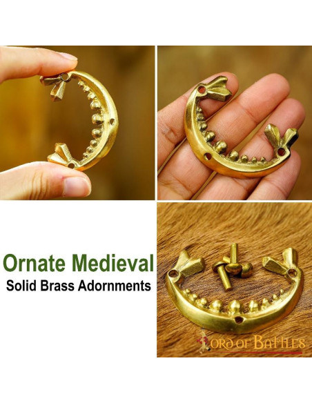 Pack of 2 Viking brass belt decorations