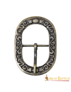 Pack of 3 antique brass floral design buckles 2